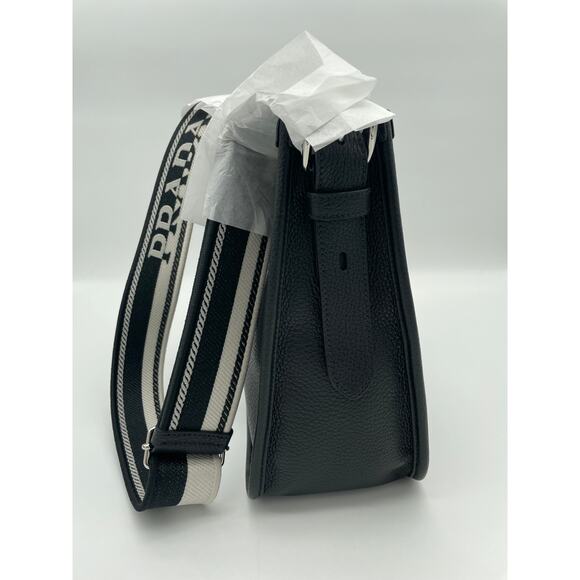 $3200 PRADA BLACK LEATHER HOBO SHOULDER BAG PURSE AUTH! Used once - Picture 12 of 16